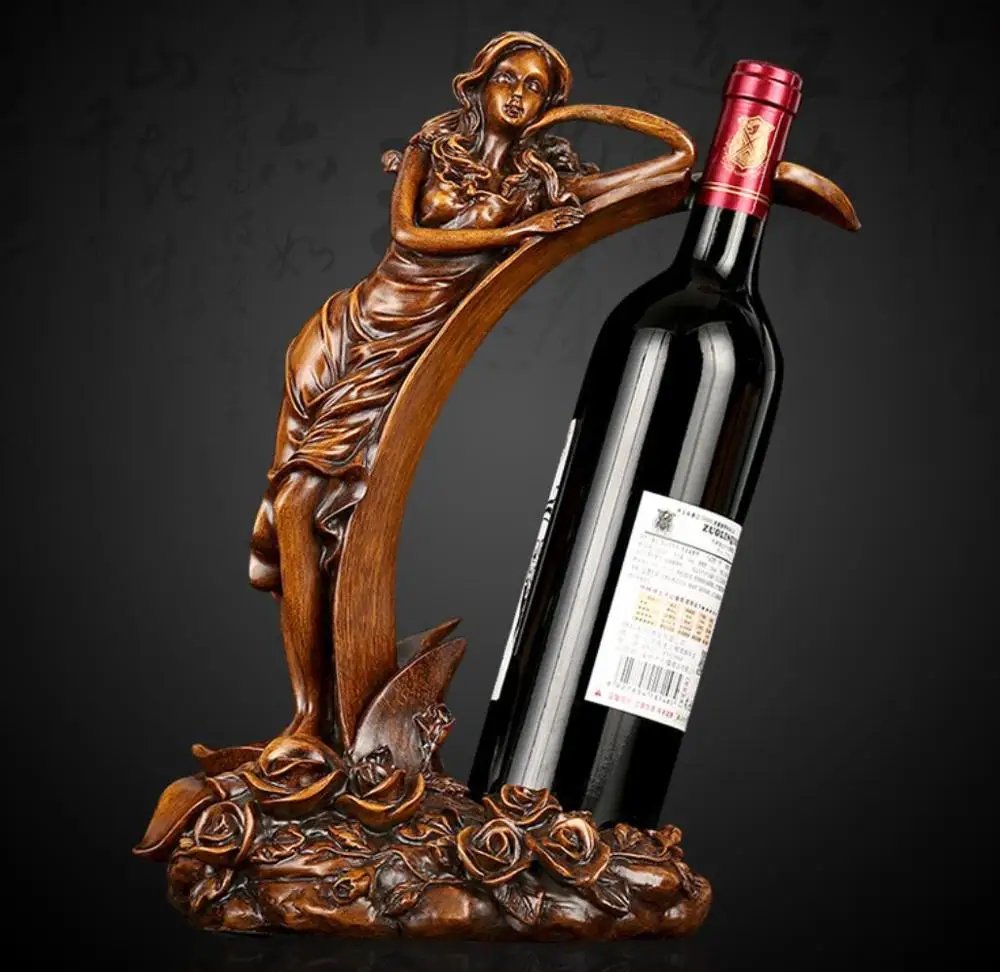 

European beauty wine rack display a creative personality luxury wine cabinet wine rack decoration resin crafts