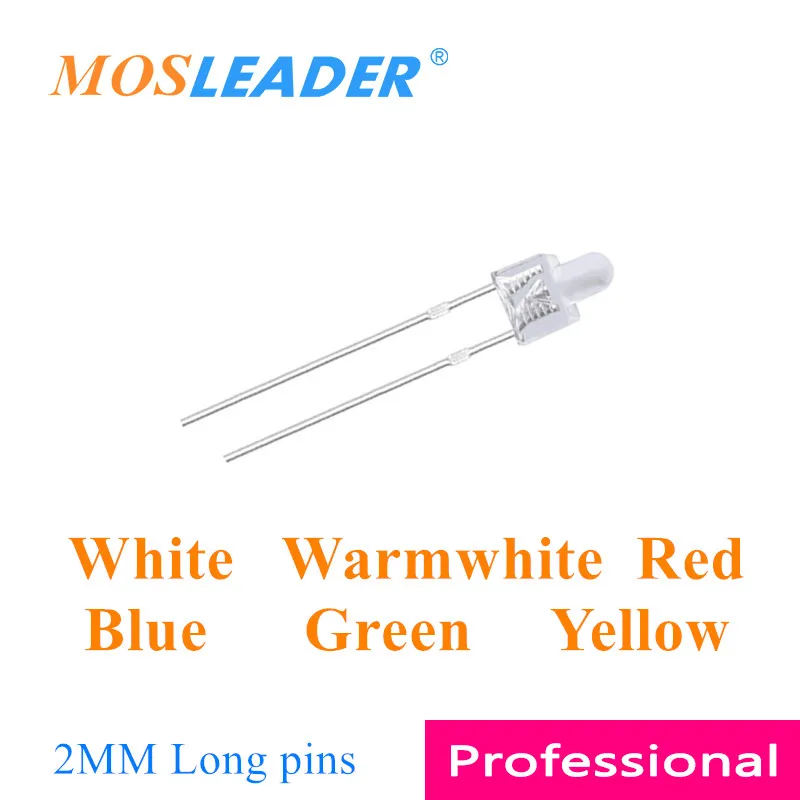 

Светодисветодиодный Mosleader DIP, 2 мм, 1000 шт., белые, теплые, белые, красные, синие, зеленые, желтые, F2, маленькие светодиодсветодиодный шпильки для сосков, прозрачные