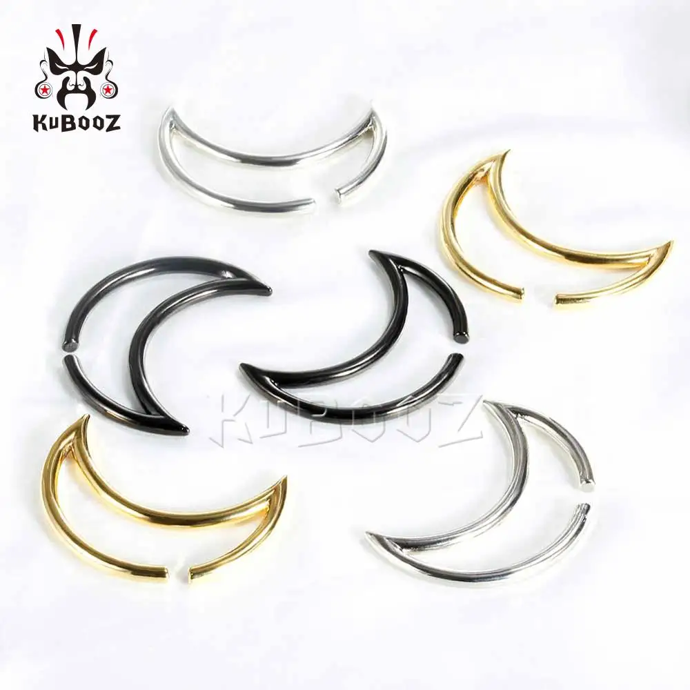 Stainless Steel New Weight Ear Clip Piercing Earrings Moon Shape Expanders Gagues Multi Color Body Jewelry Pair Selling 4mm