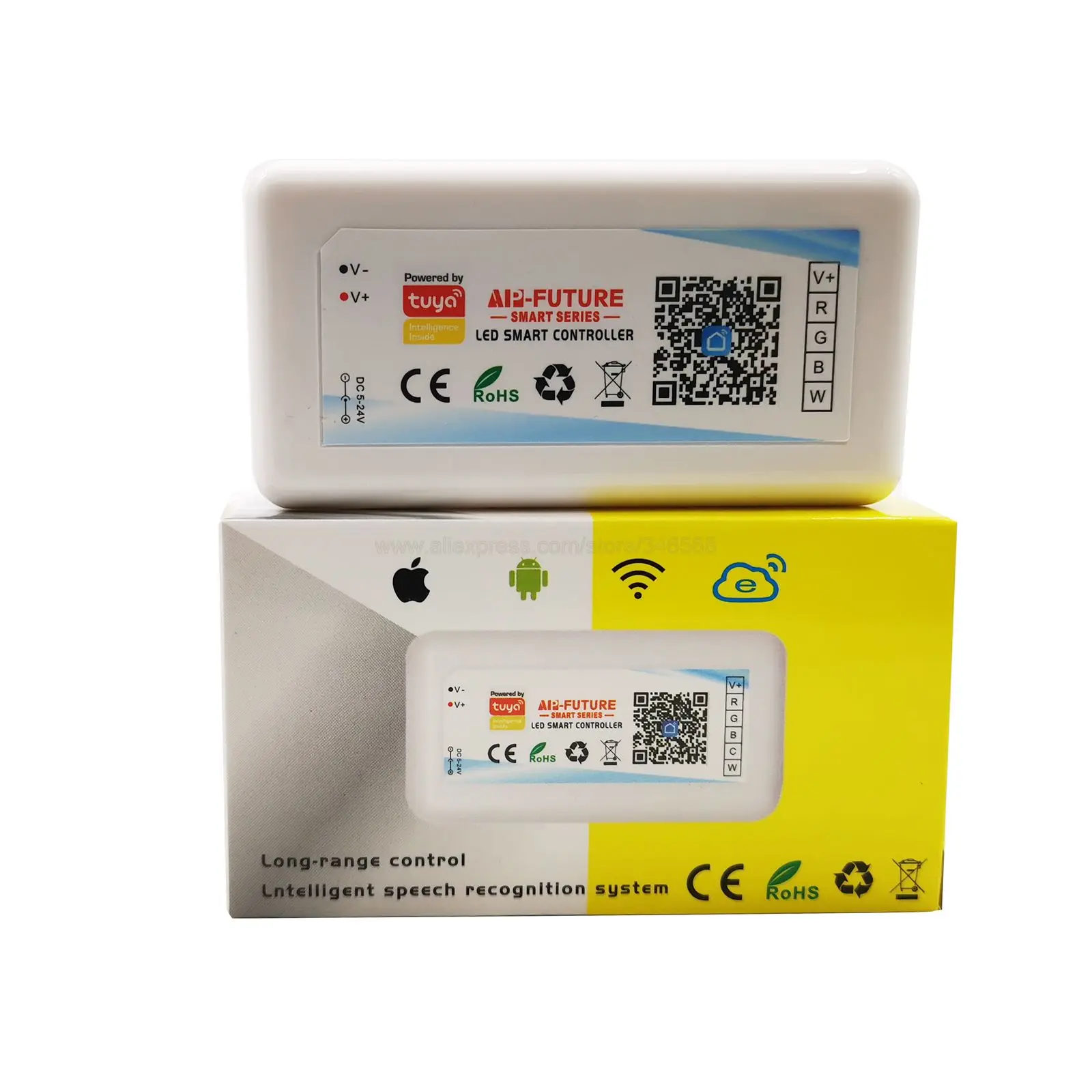 Wifi Led Controller Alexa Google Voice Control App Controle DC5V-24V Voor Dim Cct Rgb Rgbw Rgbcct Led Strip Smart Leven door Tuya
