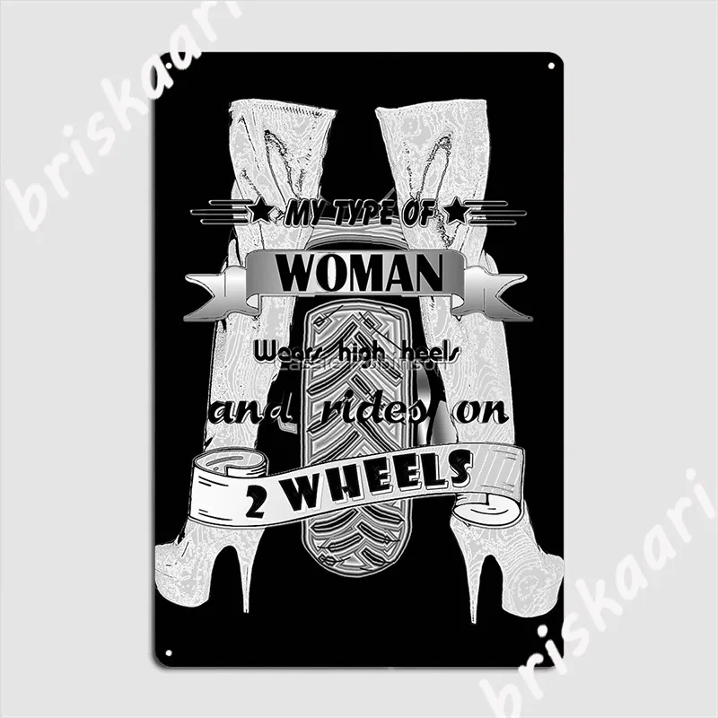 My Woman Heels N Wheels Metal Sign Mural Painting Personalized Club Pub Garage Tin Sign Posters