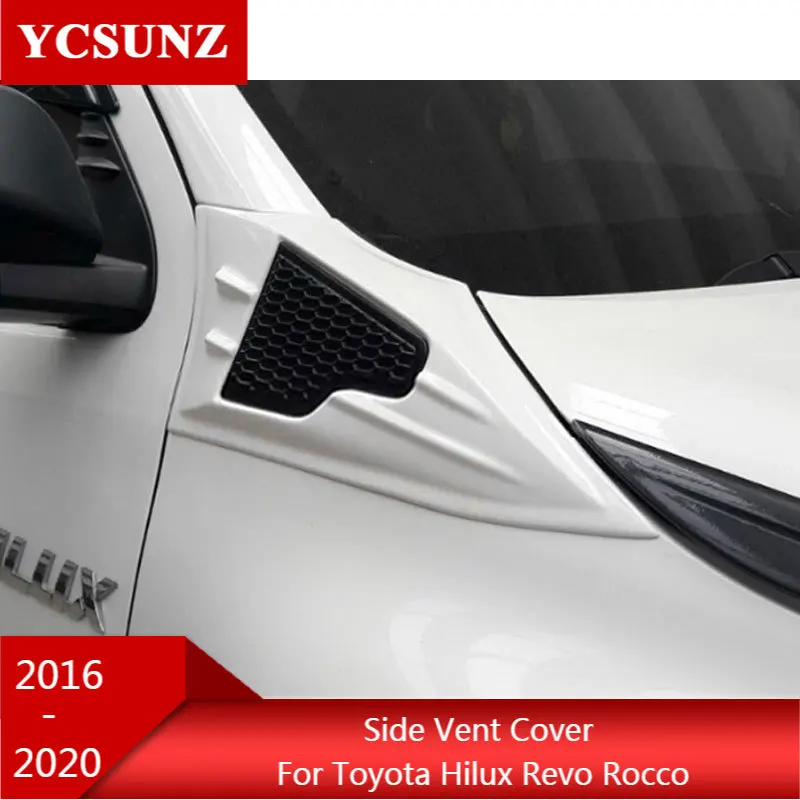 

ABS car side vent bonnet scoop hood guard cover for toyota hilux revo rocco 2016 2017 2018 2019 2020 accessories