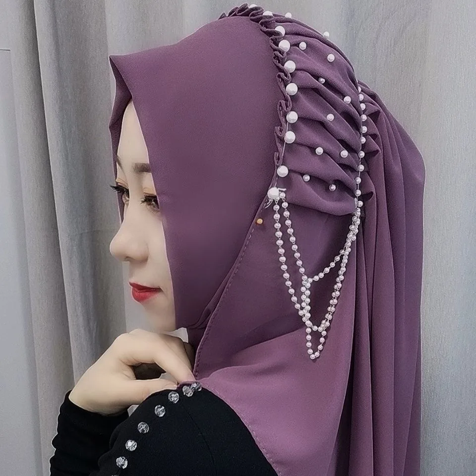 

Chiffon New Design Muslim Clothing Casual Instant Hijab Wears