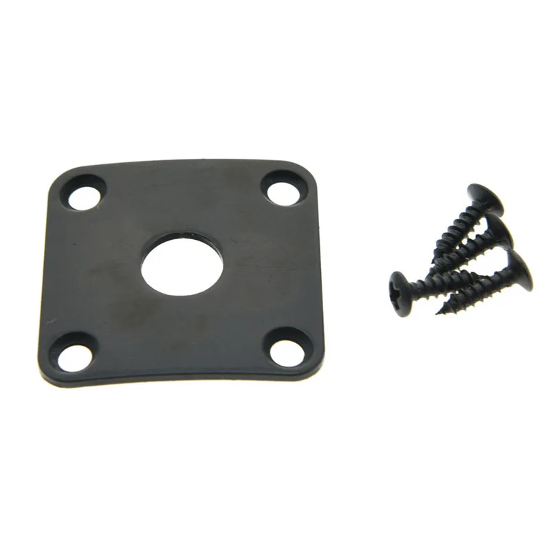 Metal Curved Bottom Jack Plate Square Jackplate w/ Screws Fits For Gibson Les Paul Chrome/Nickel/Black/Gold