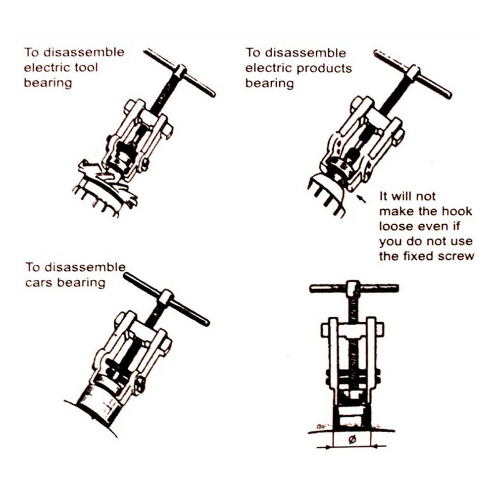 Two-jaw Double-leg Bearing Puller Puller Manual Tool Removal Kit Heavy Machinery Separate Lifting Device Pull Forging