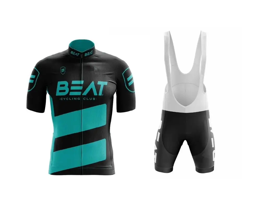 2020 BEAT CYCLING CLUB Team 2 COLORS Men's Cycling Jersey Short Sleeve Bicycle Clothing With Bib Shorts Ropa Ciclismo