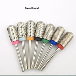 New Silver! Quality 6.6mm Big Round Top barrel Original Tungsten steel Carbide Manicure Nail drill bit File Accessories