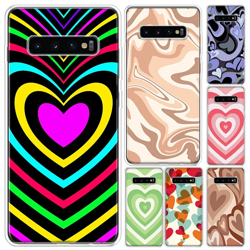 Purple Heart Swirl Phone Case For Samsung Galaxy A55 A54 A53 A52 A15 A14 A13 A12 A35 A34 A33 A32 A25 A24 A23 A22 A04S A03S A02S 