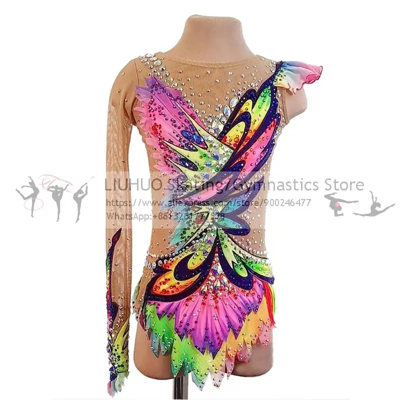 LIUHUO ice skating dress girls Rhythmic Leotards ballet performance wear Competition Women figure Skating dress exotic dancewear