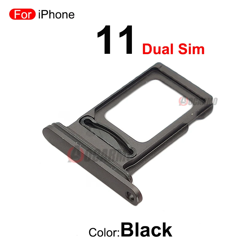 For iPhone 11 Single Sim Tray Dual SIM Card Slot With Waterproof Rubber Ring Replacement Part