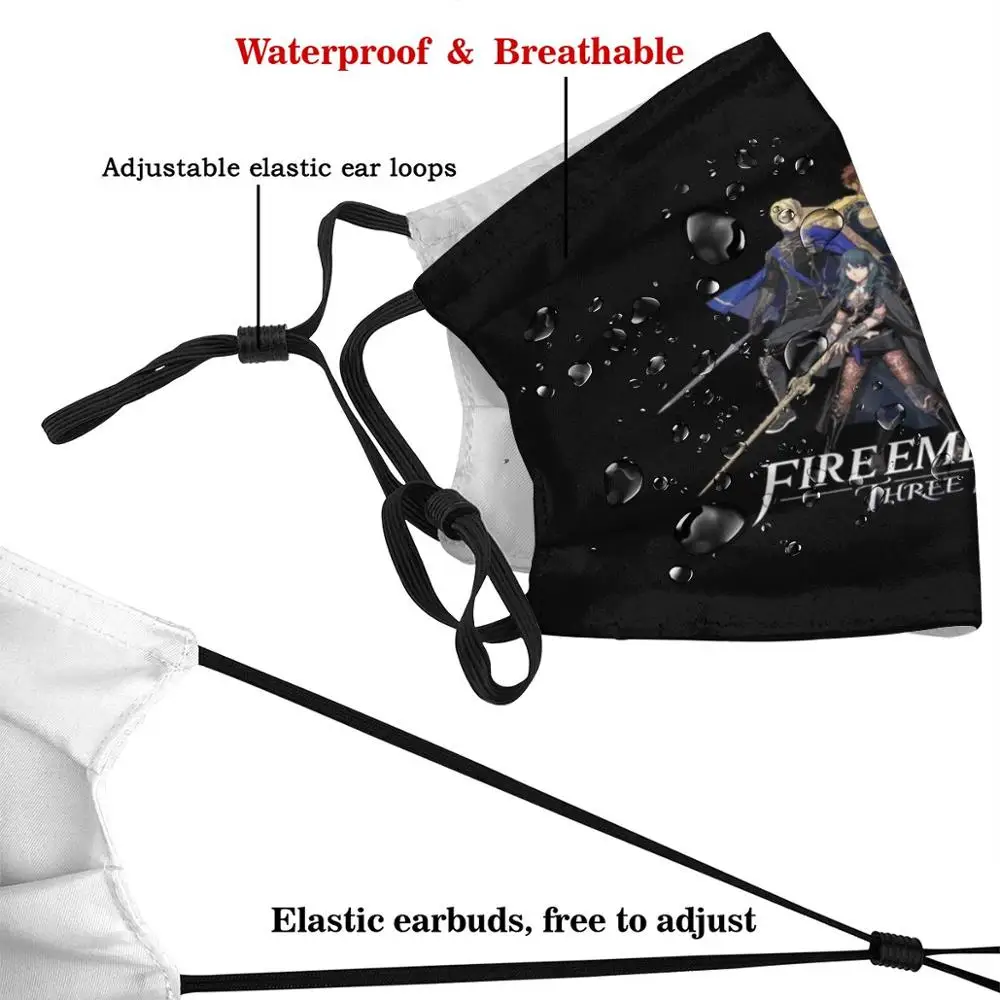 Fire Emblem™: Tre Case-Casa di Leader e Byleth (Maschio Femmina) stampa Lavabile Filtro Anti Dust Bocca Maschera Fire Emblem