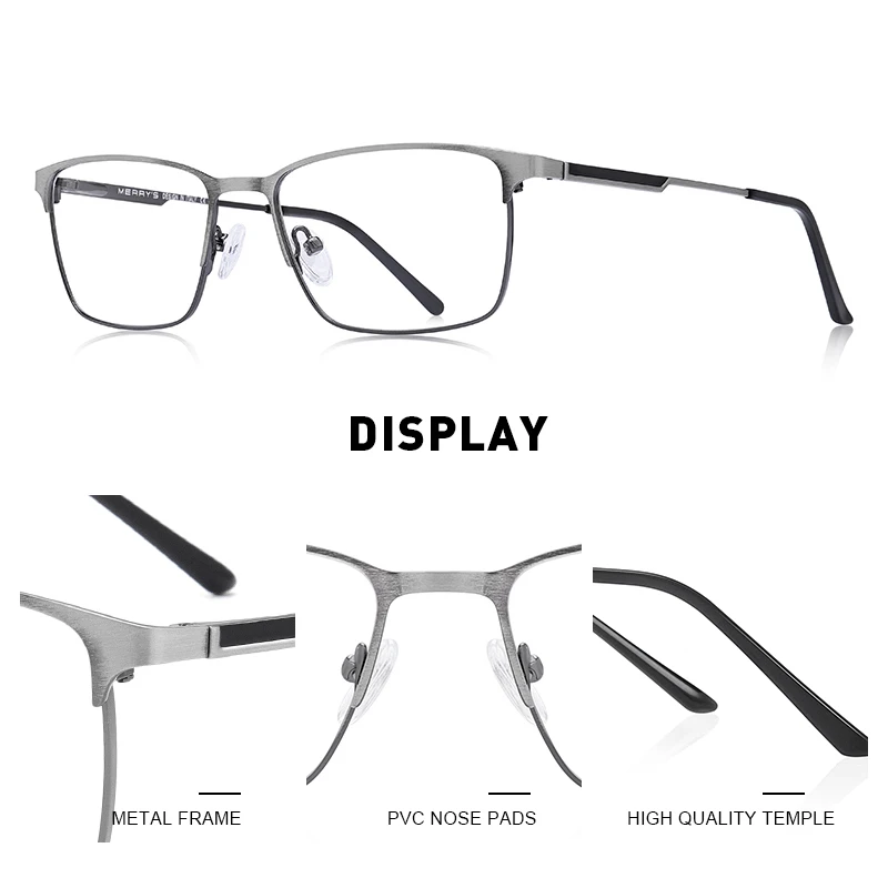 MERRYS-gafas ultraligeras para hombre, lentes ópticas de estilo de negocios, para miopía, con prescripción de moda, S2027PG