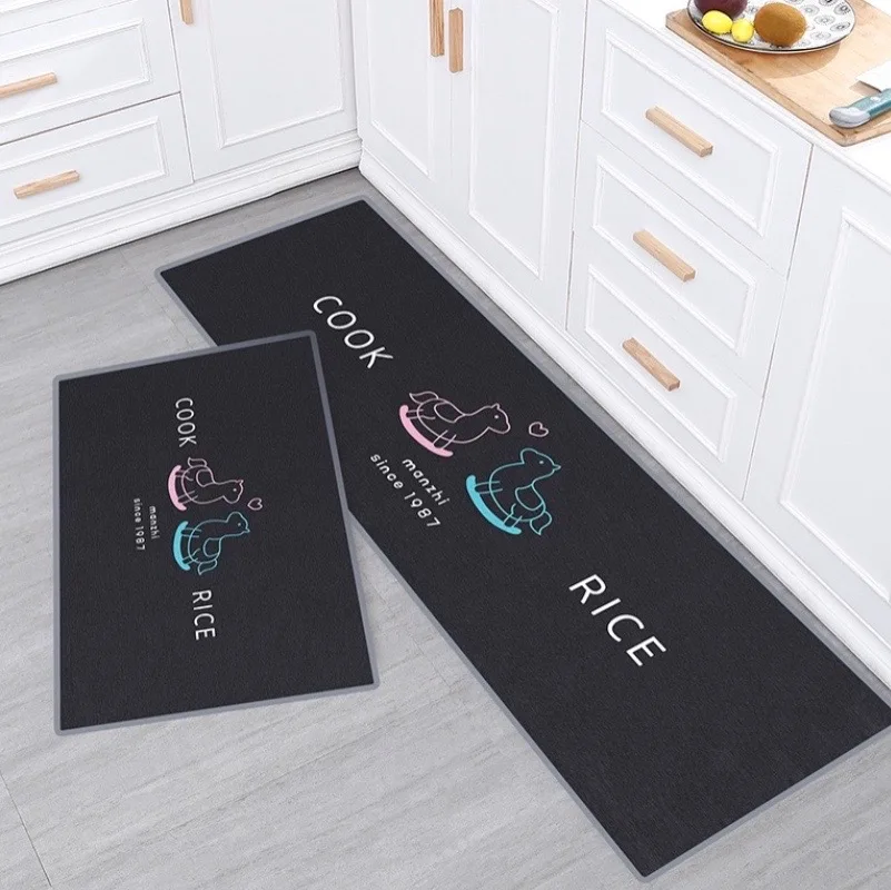 

Kitchen Floor Mat Skid Oil Proof Waterproof Household Clean Free DoormatStrip Suction Oil Absorption Carpetanti - Scratch Wear