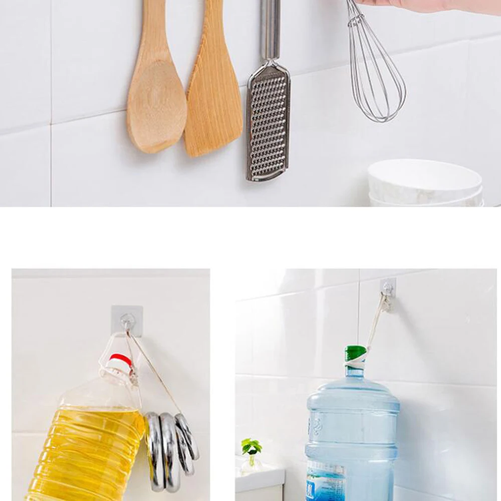 Picture 7: Seamless Transparent Nano Glue Strong Transparent Suction Cup Hook kitchen Bathroom Hanger Hook Free Punch Seamless Hook