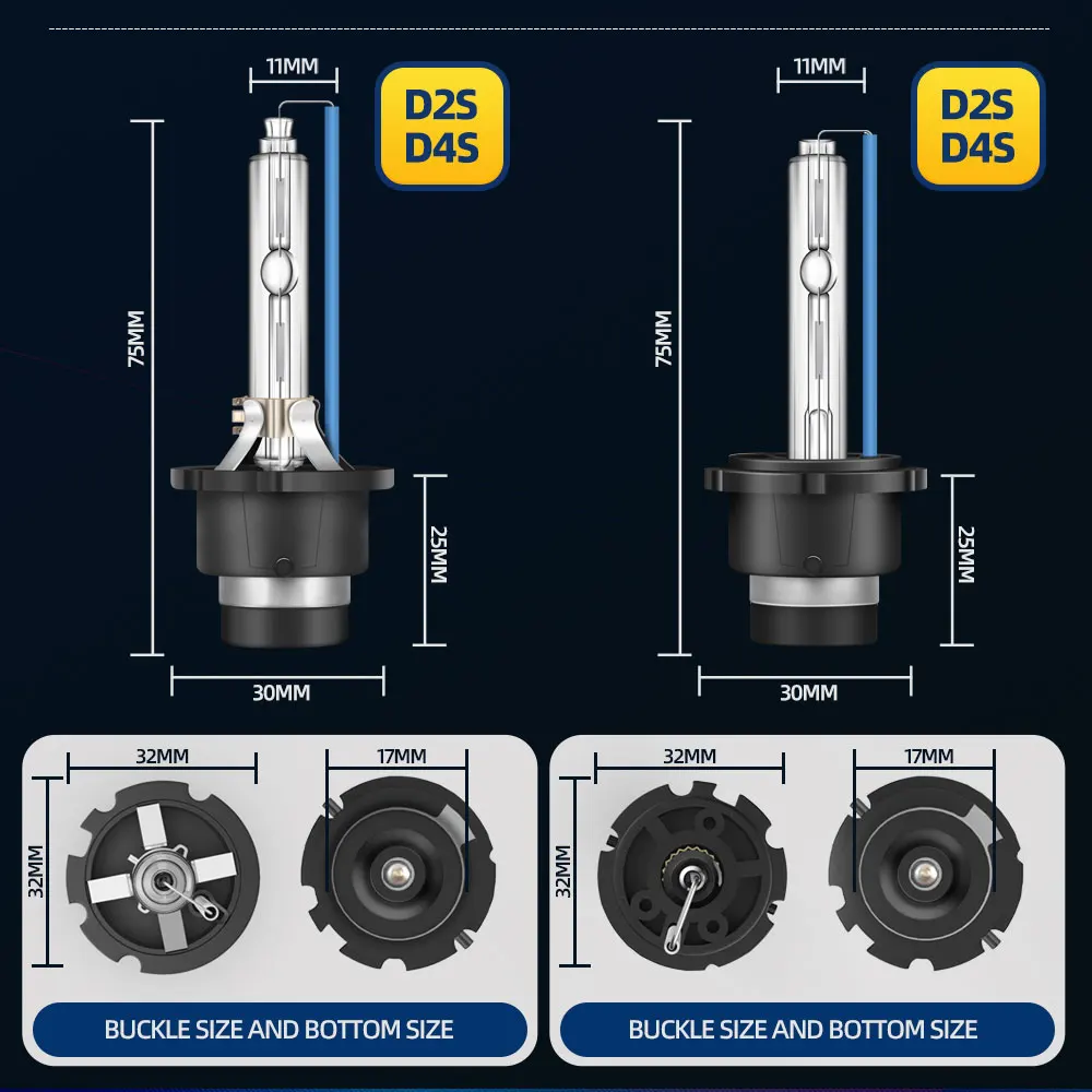 roadsun 2x 35W D1S D2S D3S D4S Xenon HID Headlight Bulbs D1R D2R D3R D4R 4300K 5000K 6000K 8000K 10000K 12000K Xenon Light