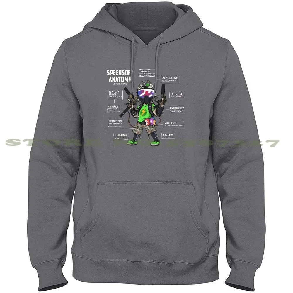 Speedsoft Anatomy ( White Writing ) 100% Pure Cotton Hoodie Tshirt Military Airsoft Anatomy Gear Guns Funny Speedsoft