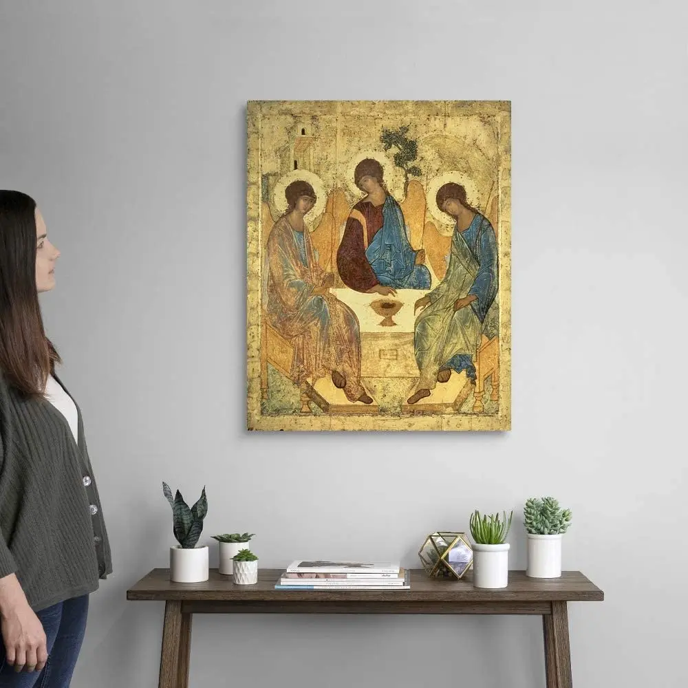 The Holy Three Holy Fathers Canvas By Ho Me Lili Wall Art Print Angel Artwork For Living Room Home Office Decor