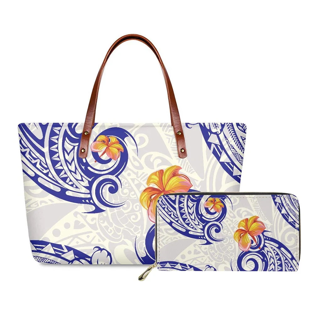 Hycool Hawaii Flower Women's Handbag Polynesian Tribal Designer Women's Bags Tote Travel Bag 2022 Big Makeup Bag сумка дорожная