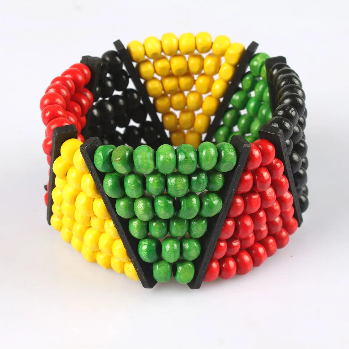 Jamaican Wooden Rosary Beads Bracelets Rasta Caribbean Multicolor RGY Hip-Hop street culture reggae