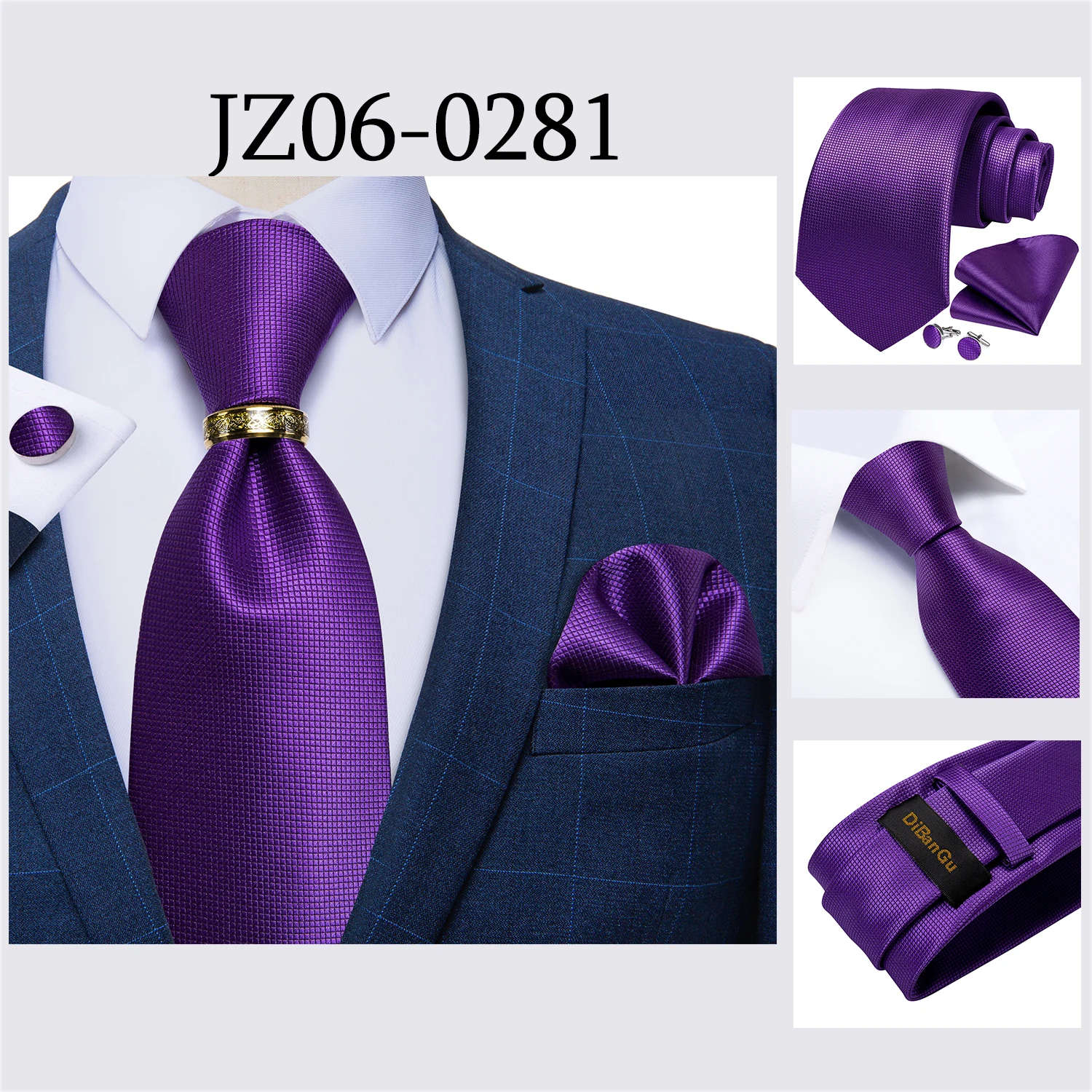 Beige Floral Herren Krawatten Taschentuch Manschettenknöpfe Hochzeit Party Krawatten für Männer Edelstahl Drachen Ring Männer Accessoires Geschenk – Detail 22