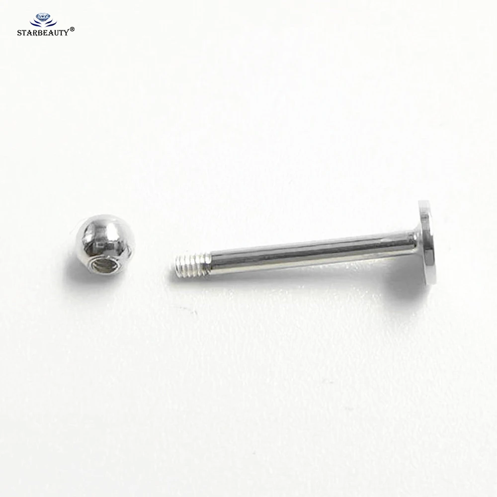 1Pc 1.2x6/8/10mm S925 Sterling Silver Piercing Labret Lip Ring Ball Nose Piercing Stud Helix Piercing Conch Flat Tragus Earrings