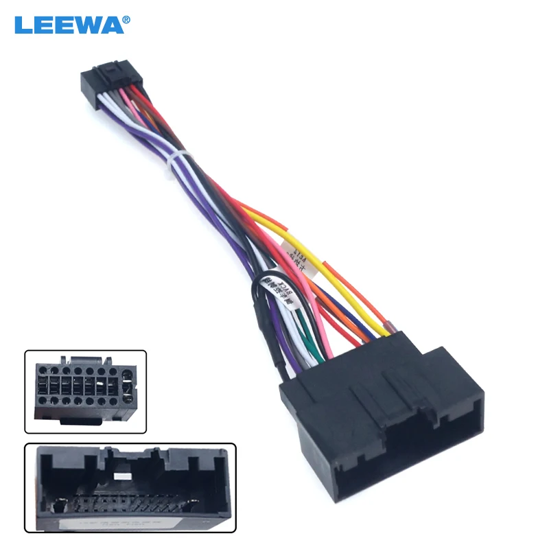 

LEEWA 5set Car Audio 16Pin Adaptor Wiring Harness Power Calbe For Ford Escort 2015+ Aftermarket Stereo Installation Kits