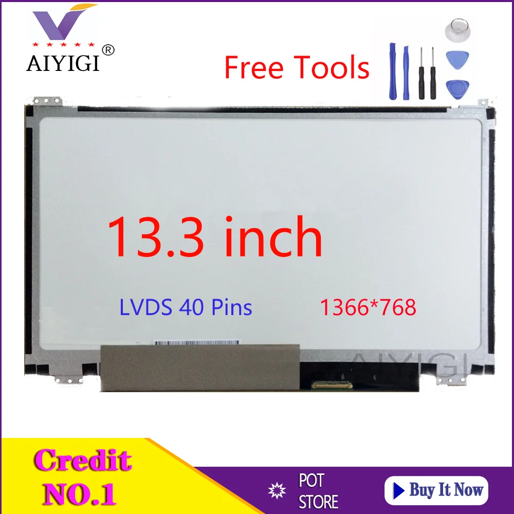 

13.3 Inch Laptop LED LCD Screen N133BGE-L41 Rev.C3 For ASUS S300CA Slim Panel HD 1366*768 LVDS 40Pins Panel Replacement