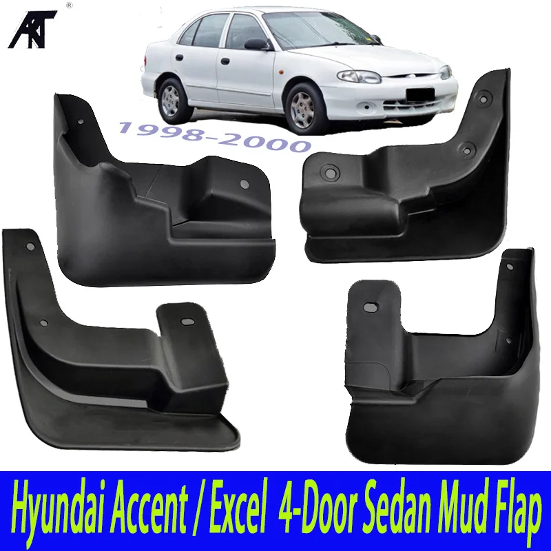 Car Mud Flaps For Hyundai Accent / Excel 1998 - 2000 4-Door Sedan Mudflaps Splash Guards Mud Flap Mudguards Fender Styling