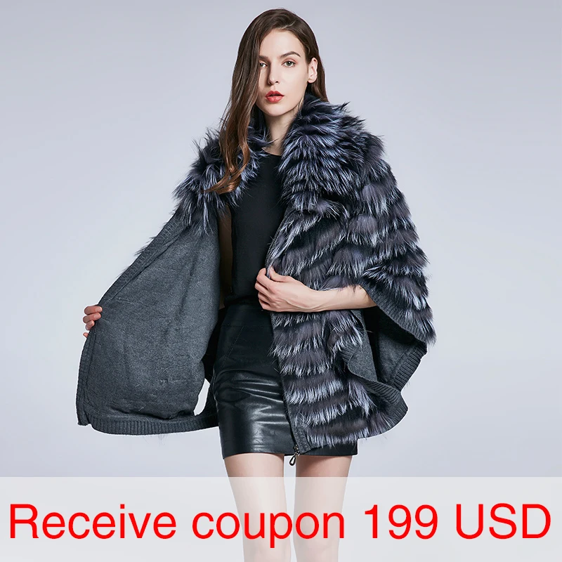 

JKP Fashion Winter Warm Leather Coat Natural Fox Fur Women's Coat Real Fox Fur Jacket Winter Thick Warm Loose Top