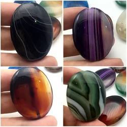 Collar y colgante de cuentas de ágata con agujero recto ovalado Multicolor de 30x40mm, piedra preciosa Natural de Reiki, joyería de ónix con venas azules púrpura