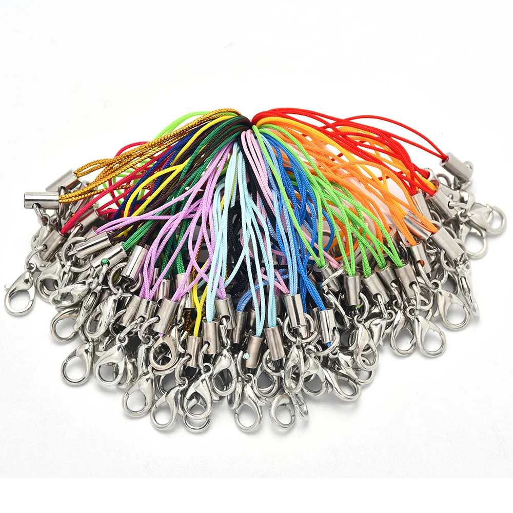 50-100 Stück Schwarze Schlüsselband-Schnur Lanyard Lariat-Schnur mit Karabinerhaken Schlüsselanhänger Haken Handy-Set Schmuckzubehör – Detail 7