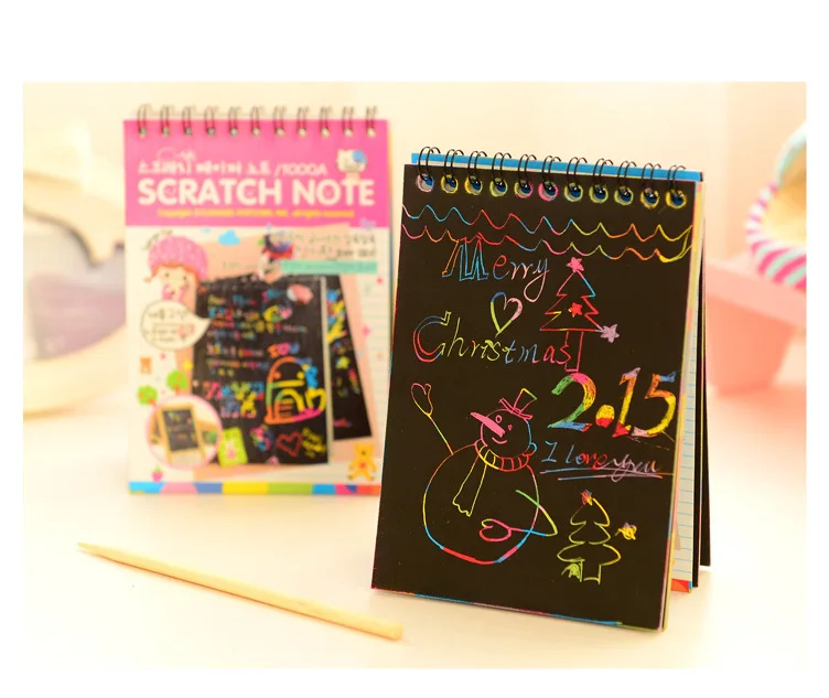 1pcs/set  Magic Rainbow Drawing Board Paper Colorful Scratch Art Paper Card Set Kids learning Drawing Education Toy