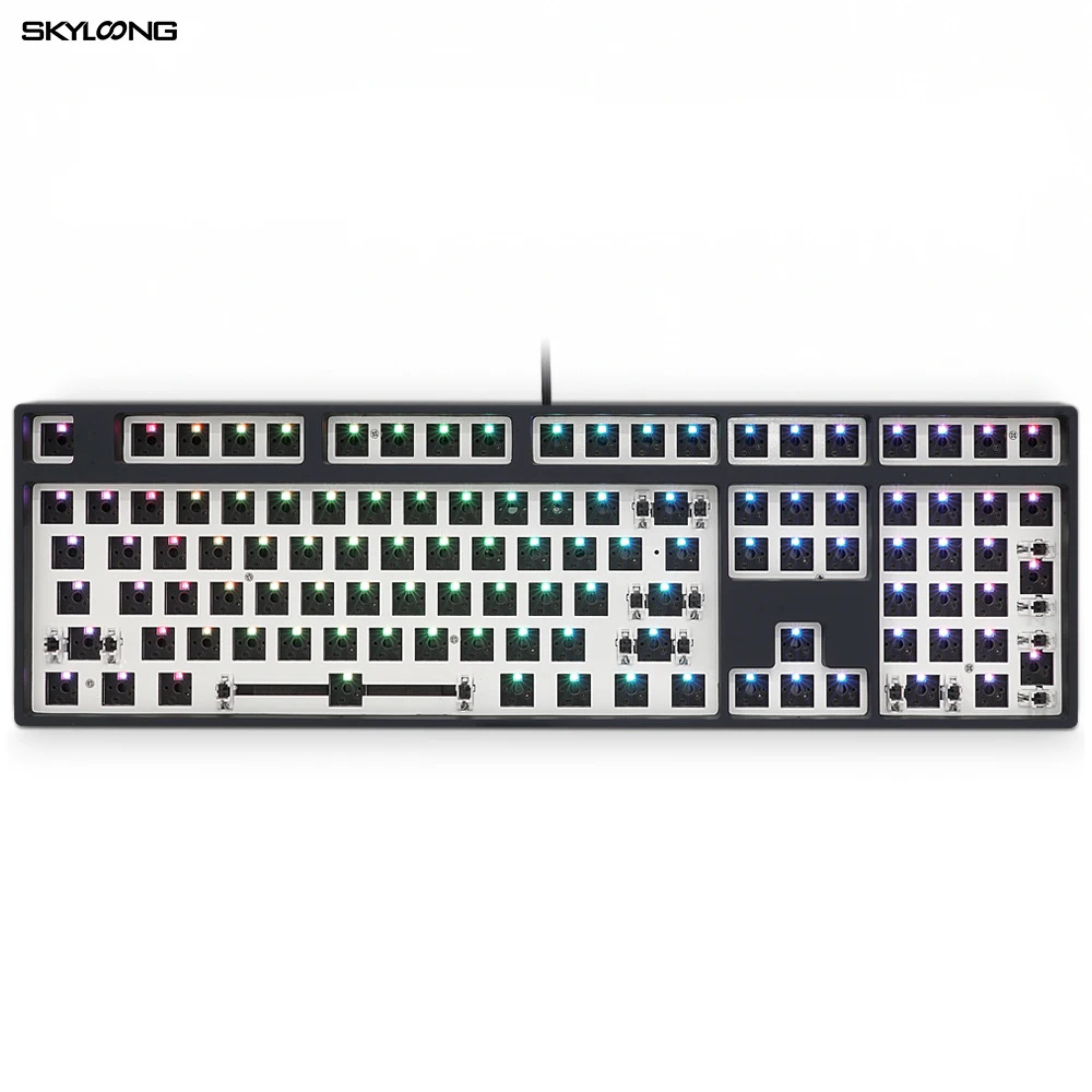 GK108 GK 108 hot swappable 100% Custom Mechanical Keyboard Kit support rgb switch led type c software balck white case