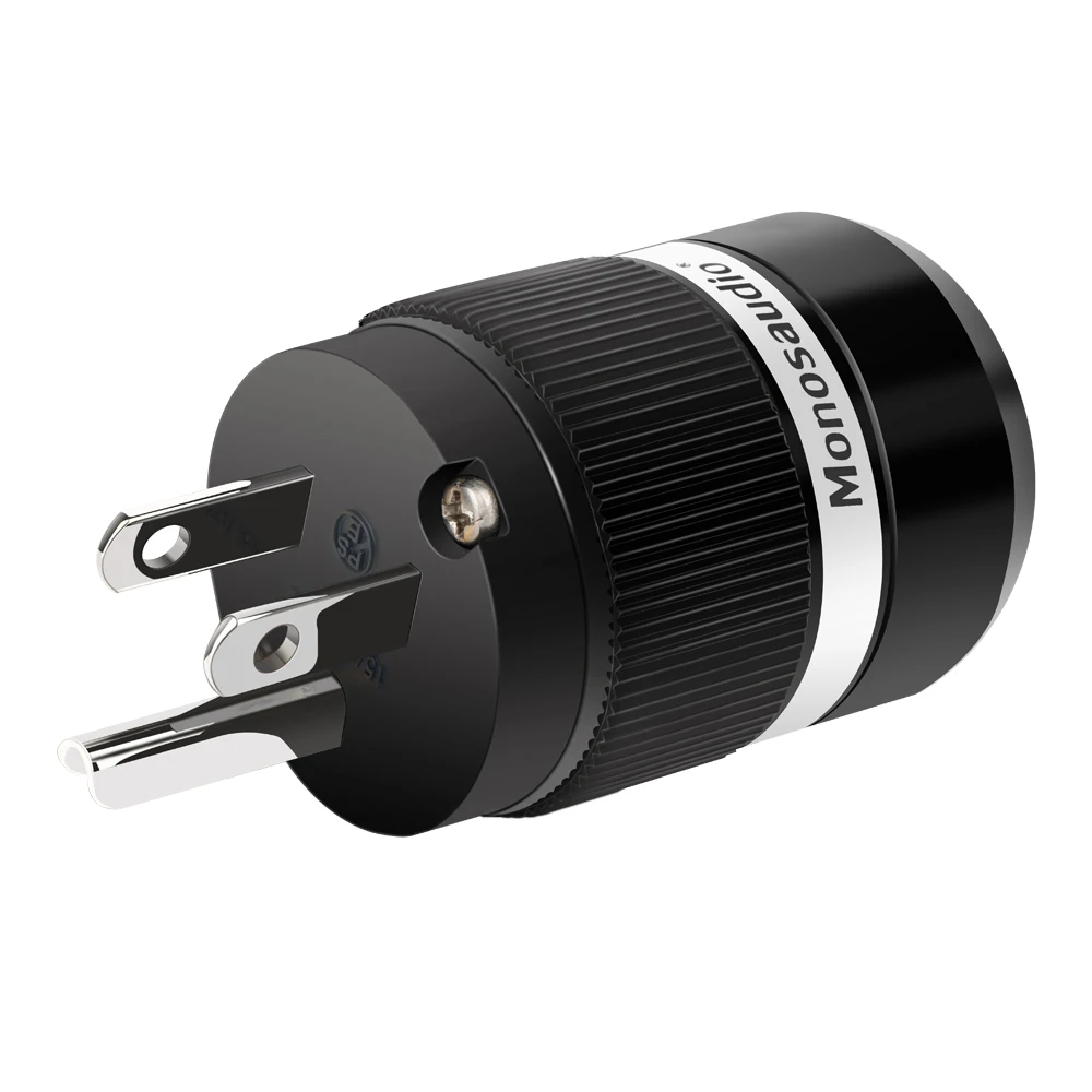 Monosaudio e101/100 high end cobre puro eua rede ac tomada de alimentação cabo conector alta fidelidade diy ac125v 15a parafuso bloqueio escudo