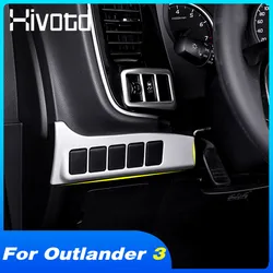Car Console Headlights Button Cover Trim Stickers Decoration Interior Supplies Accessories For Mitsubishi Outlander 3 2016-2022