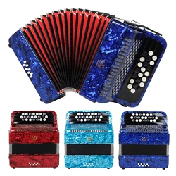 22 Key 8 Bass Accordion With Strap Bag Professional Keyboard Instrument Hand Piano Accordion for Band Musical Gift 3 Colors