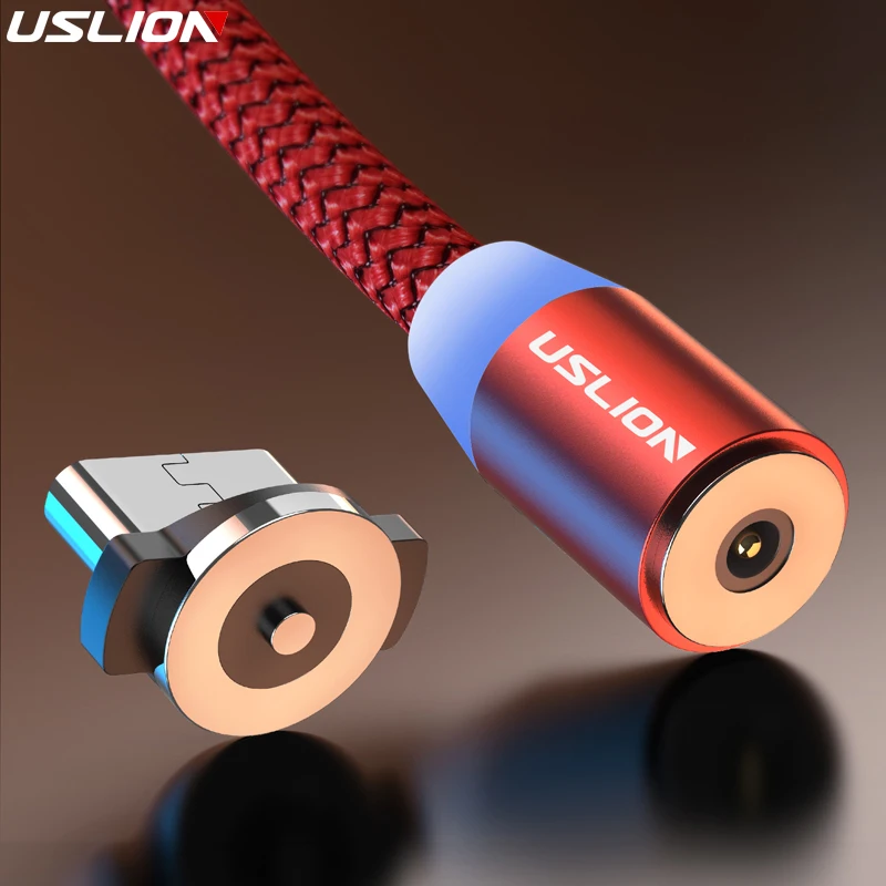 USLION 3M Magnetic Micro USB Cable For Samsung Android Mobile Phone Type-c Charging For iPhone 14 13 12 Magnet Charger Wire Cord