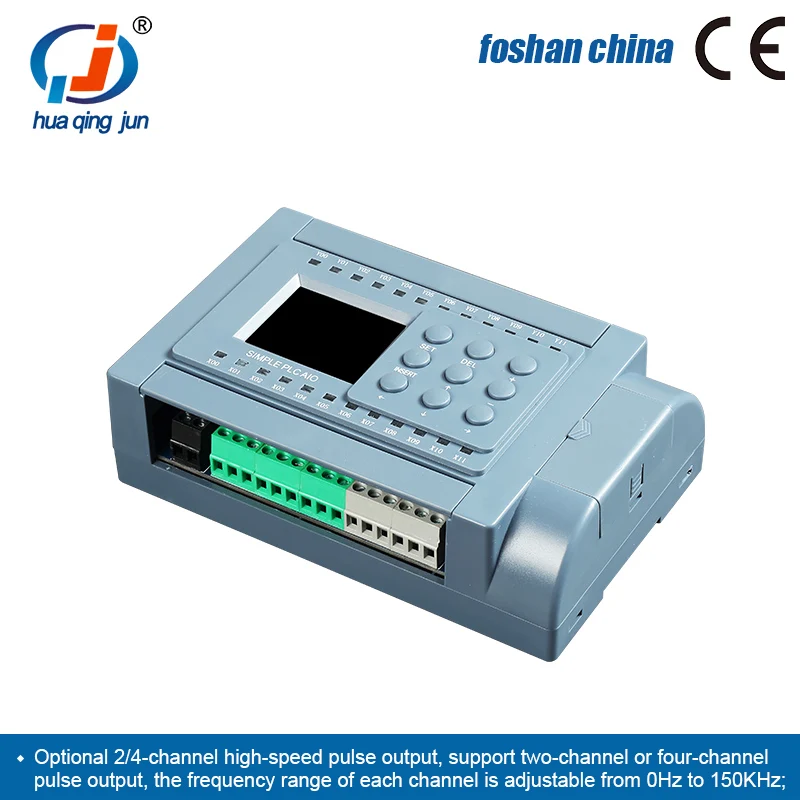 Huaqingjun 8 في 8 مخرج مرحل PLC مدخلات تناظرية مخرجات 0-10 فولت 0-20mA RS485 WIFI تطبيق الهاتف Modbus PLC لشاشة اللمس