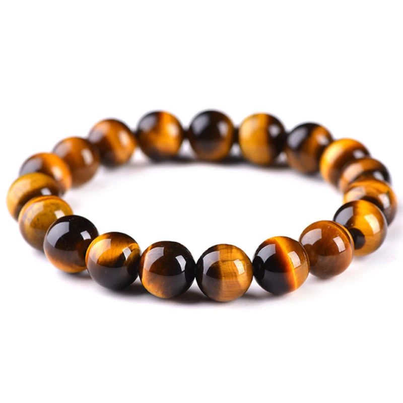 Rose High Quality Blue Tiger Eye Buddha Bracelets Natural Stone Round Beads Elasticity Rope Men Women Bracelet 4/6/8/10/12/14 mm