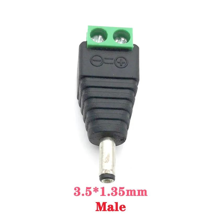 2 Stück weibliche + 2 Stück männliche DC-Stecker 5,5 x 2,1 mm 5,5 x 2,5 mm 3,5 x 1,35 mm Stromanschlussadapter für LED-Streifen – Detail 2