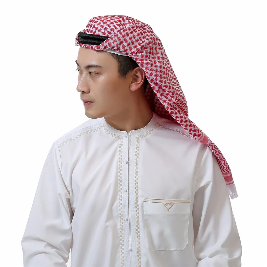 Arab Muslim Men Arabic Scarf Prayer Hats Islamic Clothing Chiffon Turban Dubai Scarf Islamic Hijabs 135*135cm Islam Man Hat