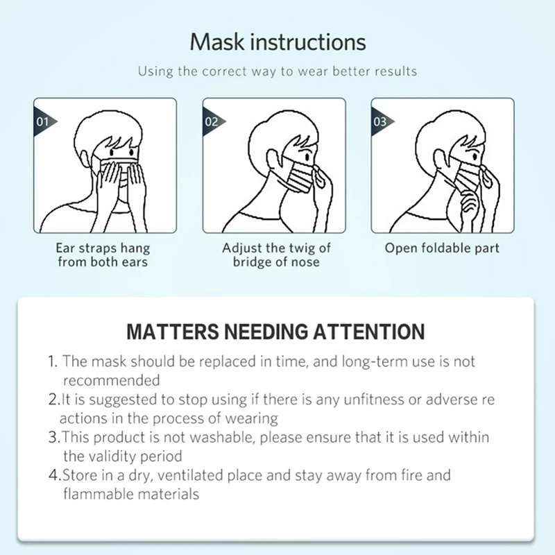 Mascarilla 50Pcs Disposable Face Mask Masks Non-wove 3 Layer Adult Filter Anti Dust Breathable Earloop Mouth Mask Mascarillas