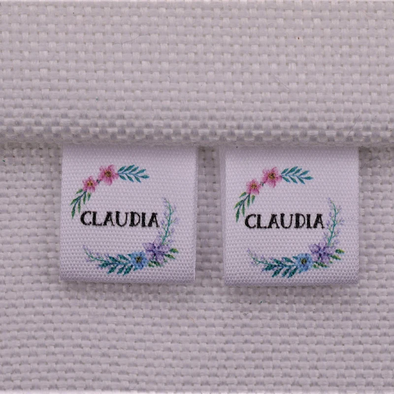 20mmx60mm Custom Clothing Labels - Personalized Brand  Organic Cotton Ribbon Labels Logo or Text Sewing DIY Labels 10-100pcs