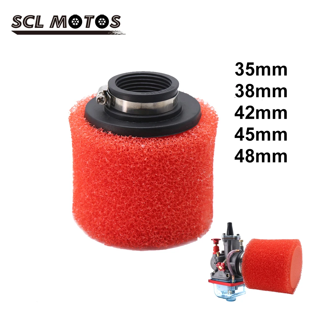 SCL MOTOS Universal 35mm 38mm 42mm 45mm 48mm Motorcycle Parts Round Foam Sponge Air Filter Cleaner Moped Scooter Dirt Pit Bike