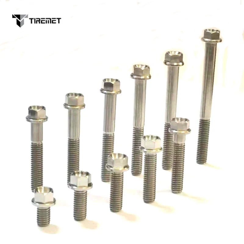 Tiremet Titanium Bolts Flange Hex Head Screw M6 M8x10- 60 mm Fit Motorcycle Scooter Fastener Engine Cover Bolts Bicycle car