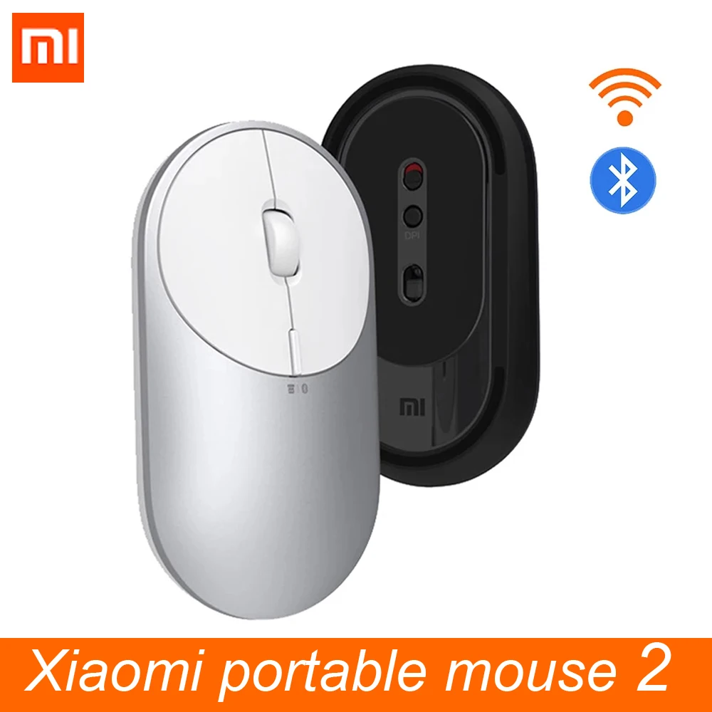 

Оригинальная портативная мышь Xiaomi 2 оптическая беспроводная Bluetooth 4,2 RF 2,4 ГГц 4000 точек на дюйм регулируемый двойной режим подключения для портативных ПК