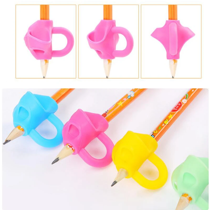 1pc Children Writing Pencil Pan Holder Kids Learning Practise Silicone Pen Aid Grip Posture Correction Device for Students New