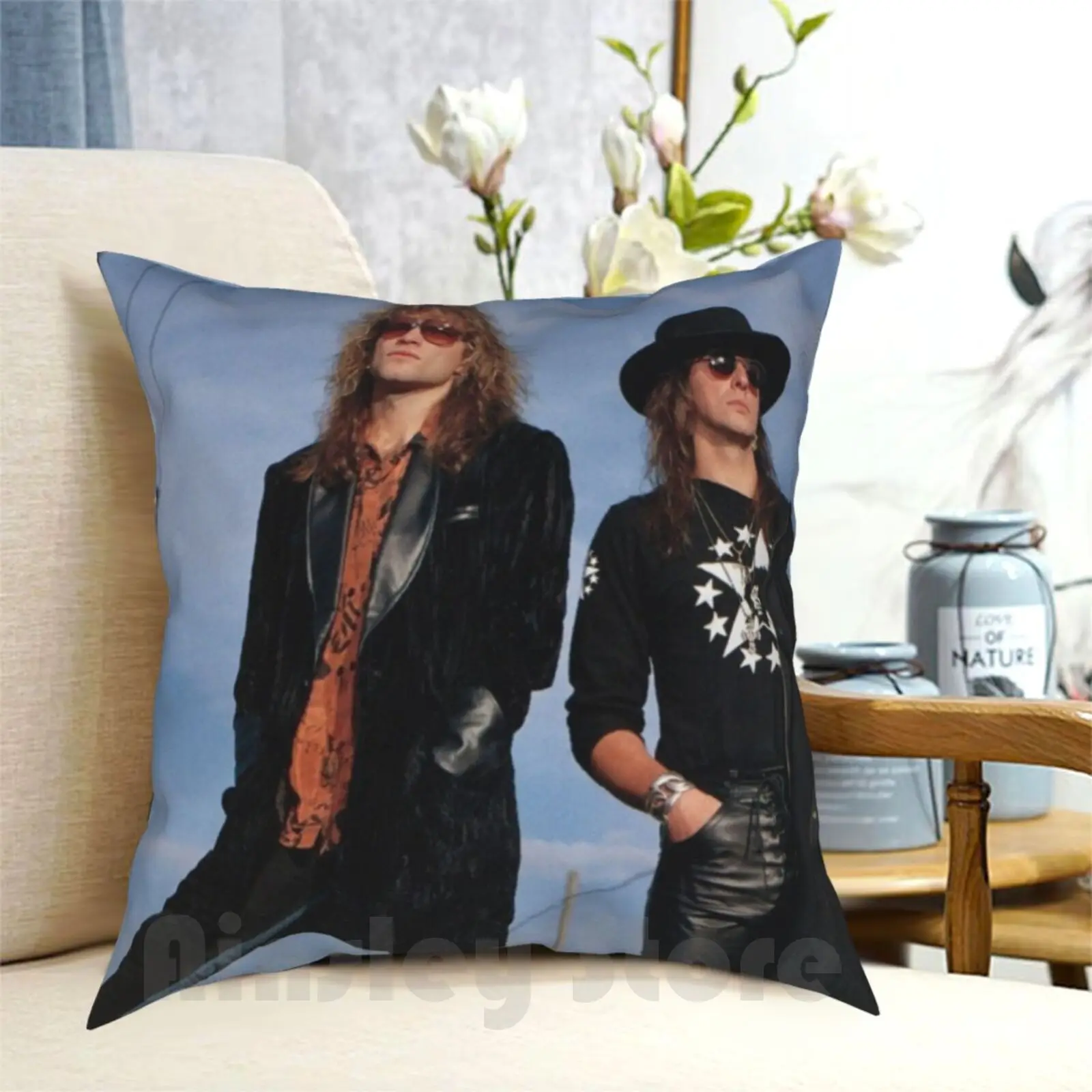 Pillow Case Printed Home Soft DIY Pillow cover Jon Jbj Richie 90S 80S Music New Keep The Faith Slippery When Wet