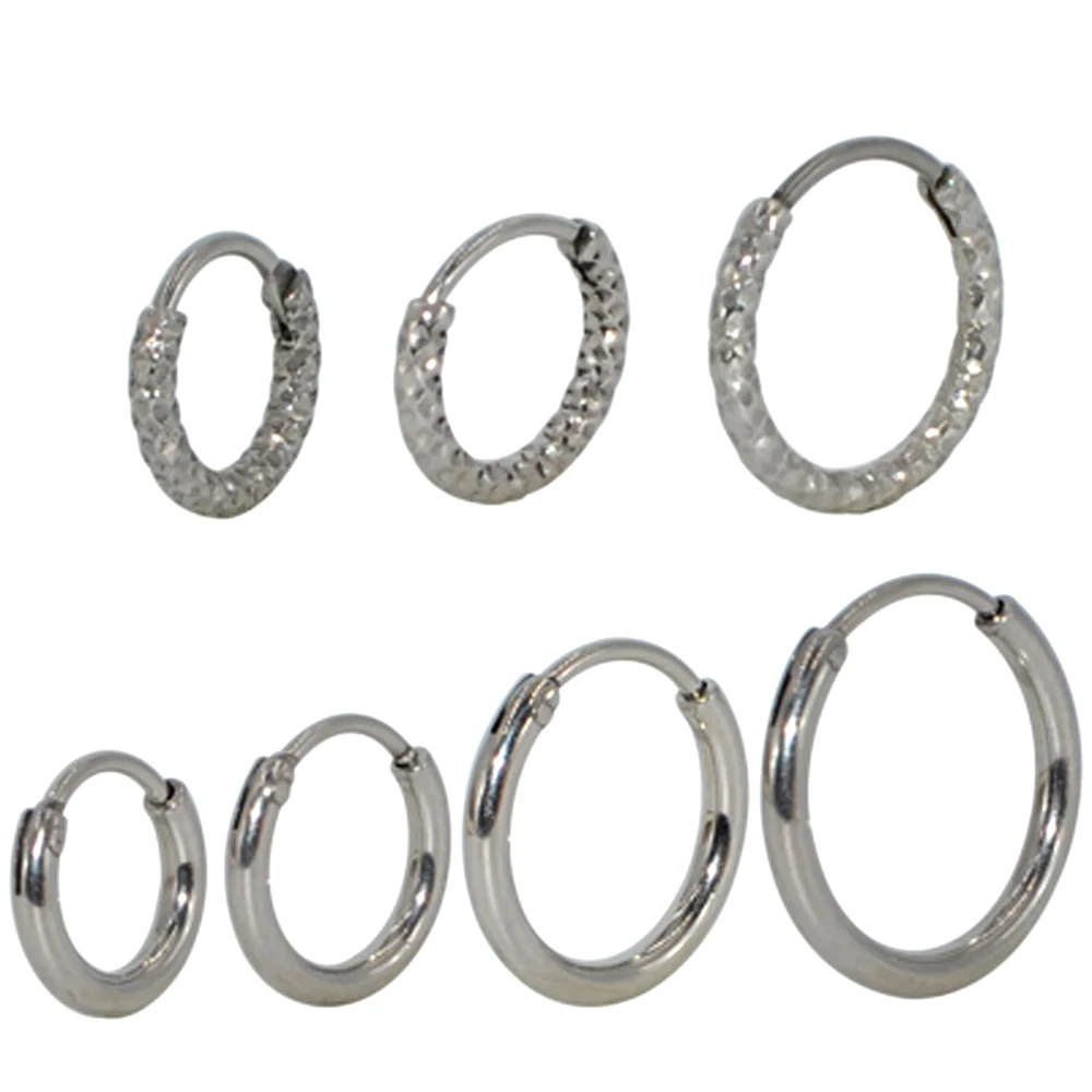 1PC Stainless Steel Septum Clicker Hoop Ring Nose Labret Ear Tragus Cartilage Daith Helix Earring Stud 16g Piercing Body Jewelry
