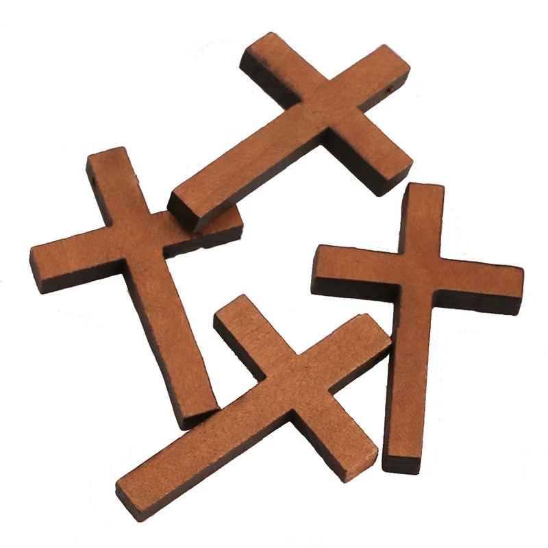 20pcs Natural Wood Cross Charms Pendant Nativity Set  DIY Necklace Charm Jewelry Making Supplies Findings Handmade Accessories